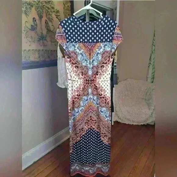 CB established 1962 Multicolor Paisley Long Dress Size M - Picture 7 of 9